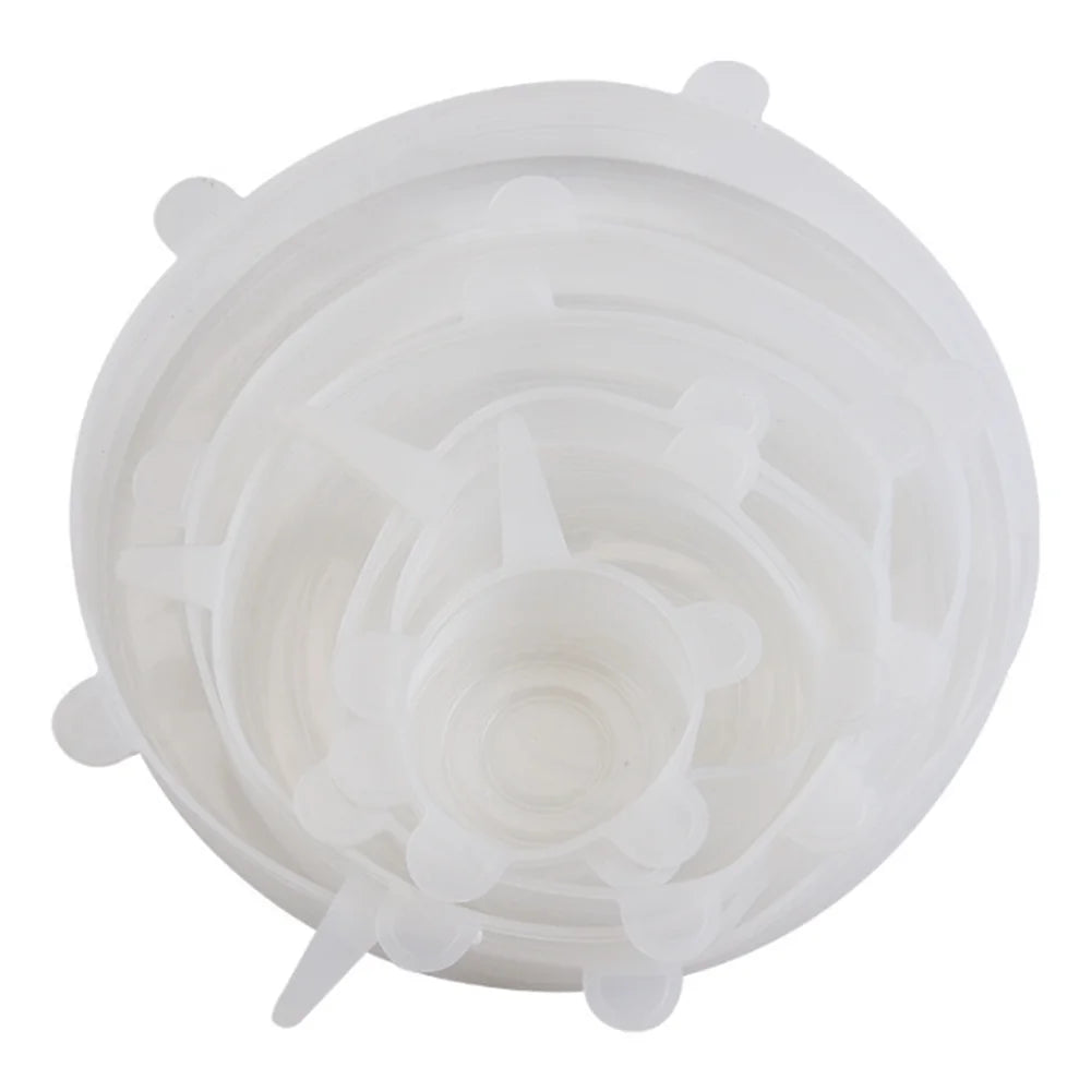 6-Pack Silicone Food Covers - Keep Your Food Fresh with Airtight Stretch Lids!