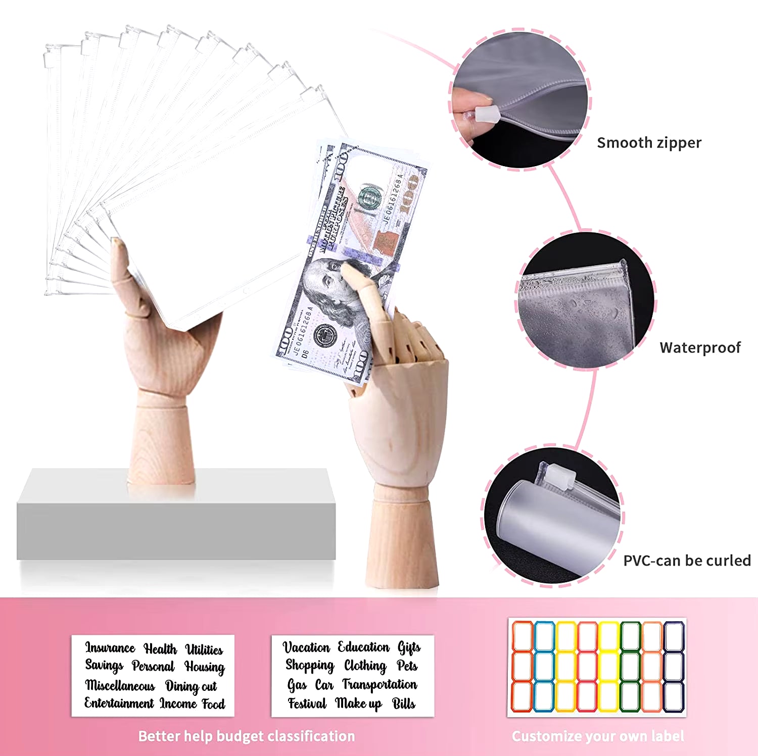 Stylish A6 Marble Budget Binder - PU Leather Money Saving Organizer & Planner for 2023