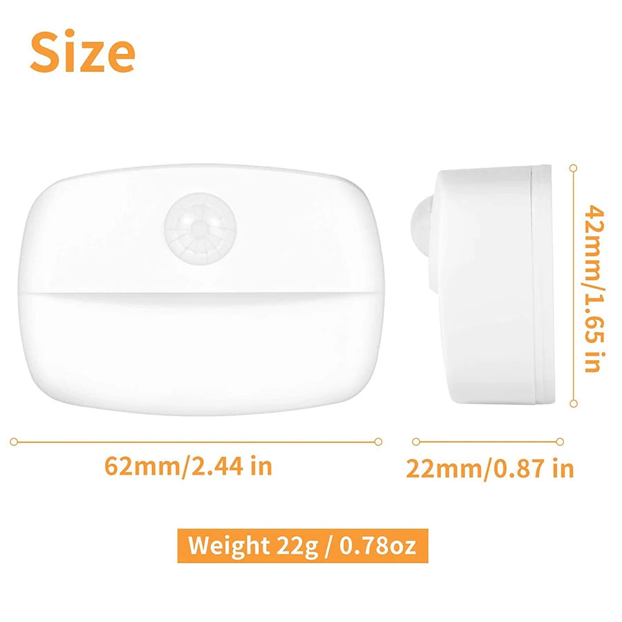 Smart Wireless Motion Sensor Night Lamp - Battery-Powered LED Light for Home, Corridor, Closet, Kitchen, Toilet, and Stairs