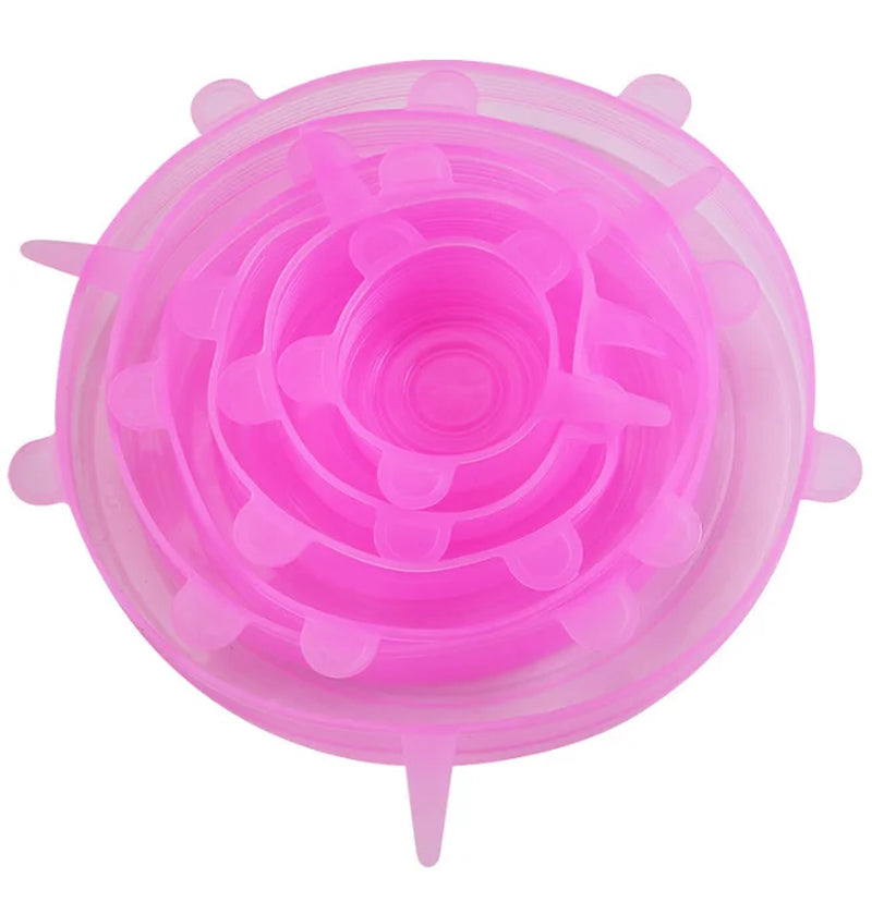 6-Pack Silicone Food Covers - Keep Your Food Fresh with Airtight Stretch Lids!