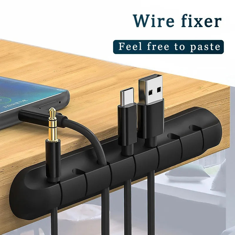 Ultimate Desktop Silicone Cable Organizer - Versatile Elastic Cord Holder for Earphones, Phone Chargers, and More!