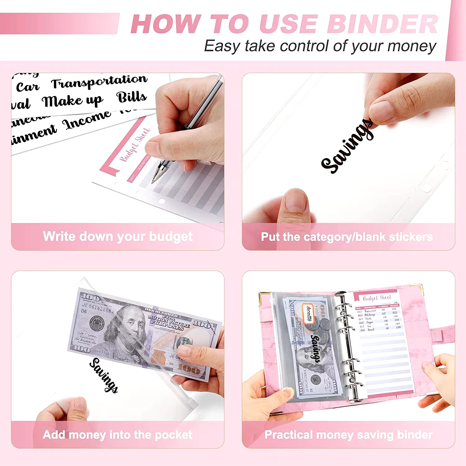 Stylish A6 Marble Budget Binder - PU Leather Money Saving Organizer & Planner for 2023