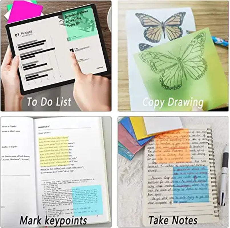 50 Sheets Creative Transparent Sticky Notes - Perfect Planner Stickers for Students & School Supplies