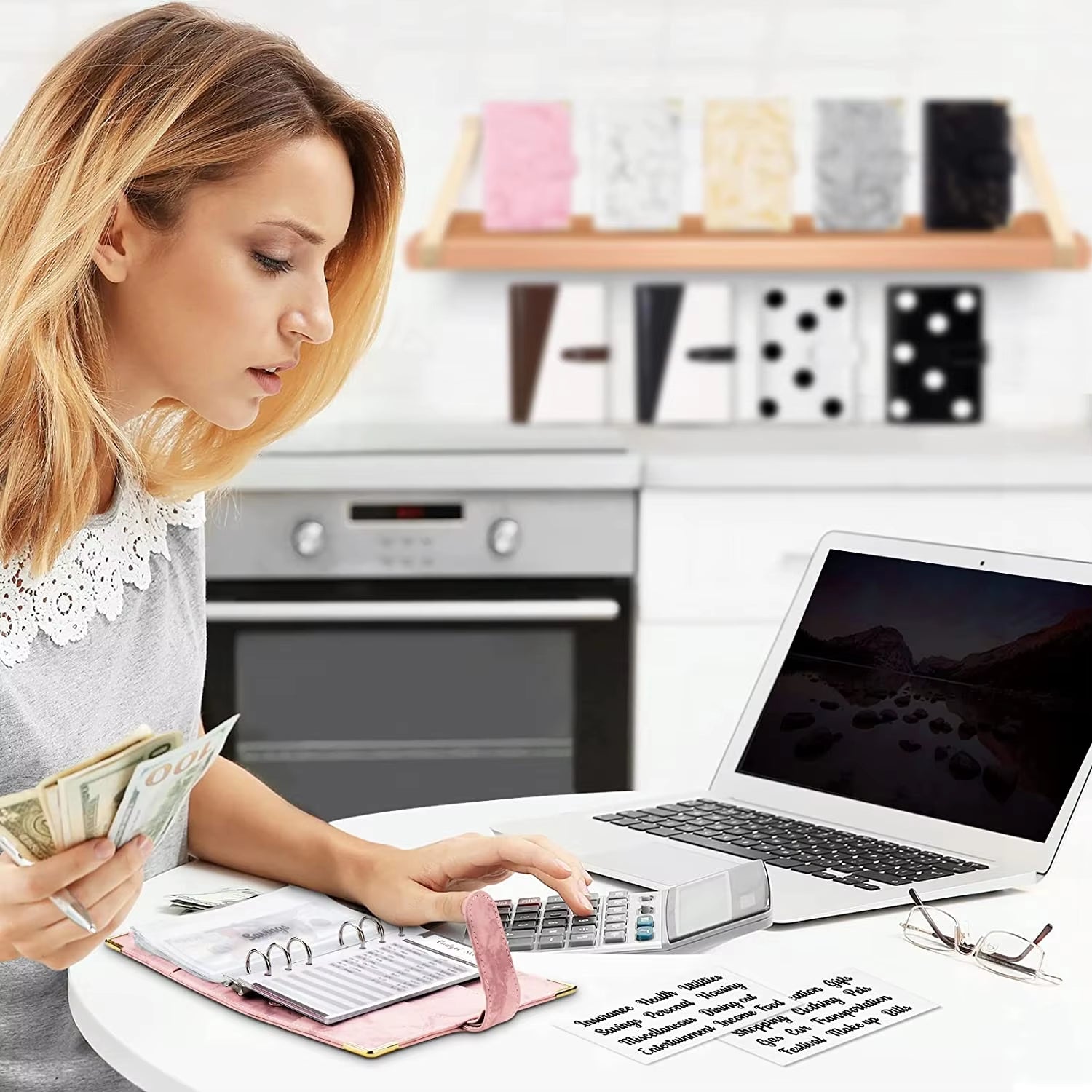 Stylish A6 Marble Budget Binder - PU Leather Money Saving Organizer & Planner for 2023