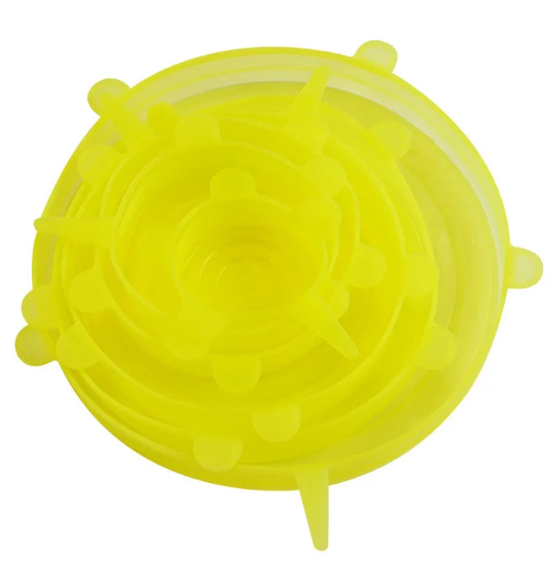 6-Pack Silicone Food Covers - Keep Your Food Fresh with Airtight Stretch Lids!