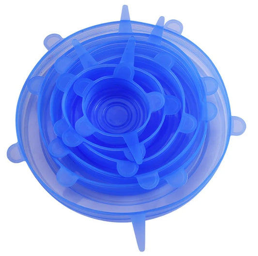 6-Pack Silicone Food Covers - Keep Your Food Fresh with Airtight Stretch Lids!