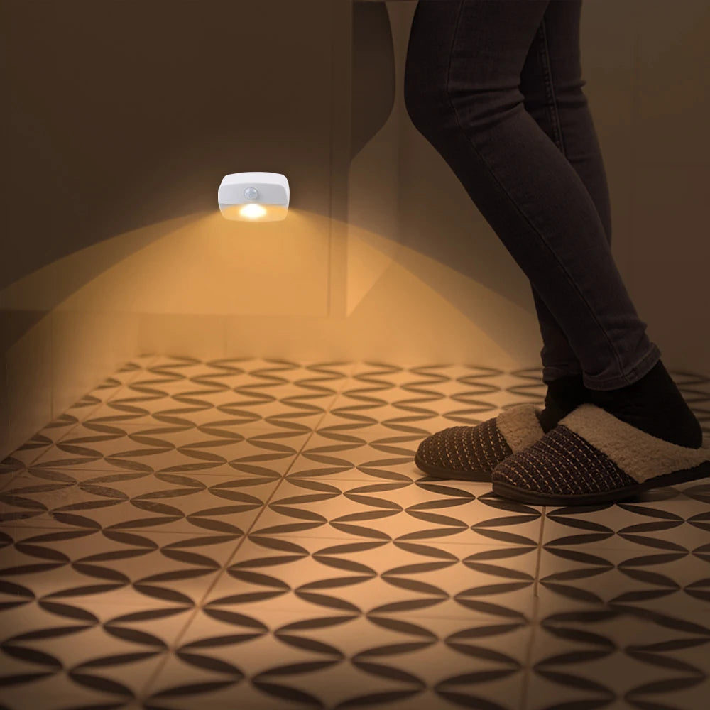 Smart Wireless Motion Sensor Night Lamp - Battery-Powered LED Light for Home, Corridor, Closet, Kitchen, Toilet, and Stairs